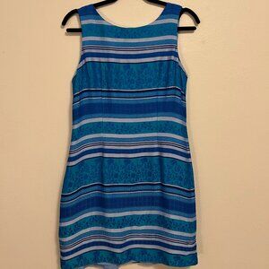 Floral Blue Sheath Dress, 10